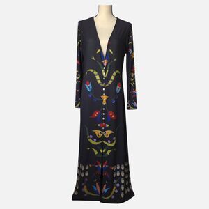 LAUREN GOOD DAY Woman 2846 Wearable Art Graphic Print Duster / Dress Size XL